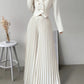 Top Set Long Sleeved Pleated Skirt