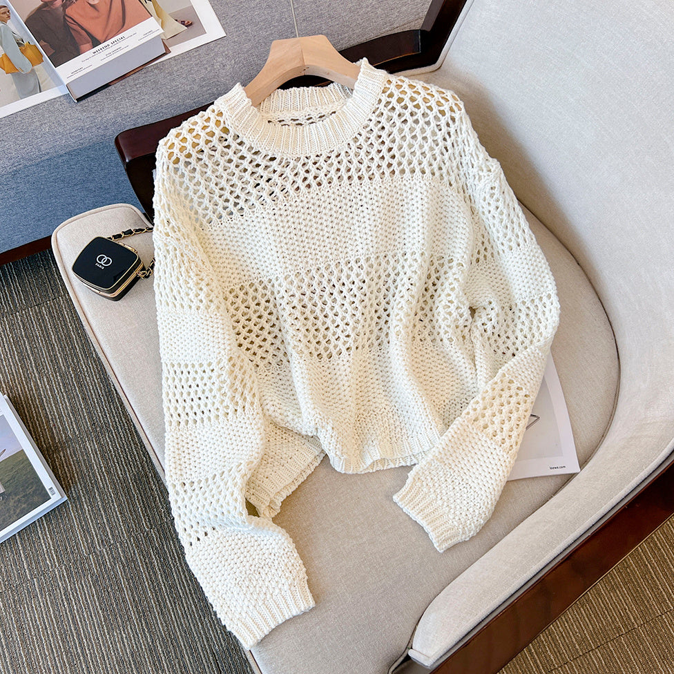 Stylish Loose Crewneck Knitted Top