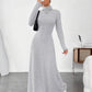 Women's Slim Fit Turtleneck Rib Fabric Brushed Long Sleeve Dress