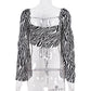 Fashion Blouse With Straps Wrapped Chest