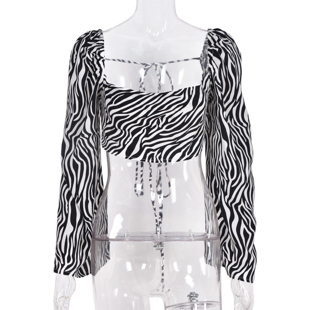Fashion Blouse With Straps Wrapped Chest