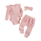 Vêtements d'automne pour enfants, combinaison décontractée à manches longues en dentelle, ensemble trois pièces avec coiffe à nœud