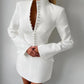 Women's Slim Waist Long Sleeve Stand Collar Dress