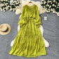 Designer-style Irregular Ruffled Patchwork Dress