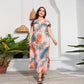 Off-shoulder Printed Maxi Dress For Women