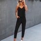 Women's Halter Solid Color Pocket Jumpsuit