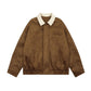 Color Contrast Patchwork Lapel Loose Baseball Cotton-padded Coat