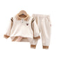 Children's Lapel Sweatshirt Sports Two-Piece Set