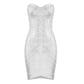 Robe tube sexy couleur chaude dos nu sans manches jupe slim bandage