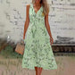 V-neck Patchwork Casual All-match Printed Dress