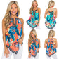 beach print halter vest