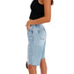 Women's High Elastic Mid-waist Ripped Jeans