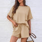 Casual Suit Oversized Short Sleeve T-shirt Drawstring Shorts Casual Wear Sportswear