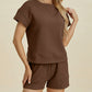 Ensemble short tendance en tissu texturé
