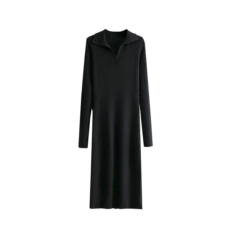 Dress Knitted Solid Color Slim Fit Bottoming Skirt
