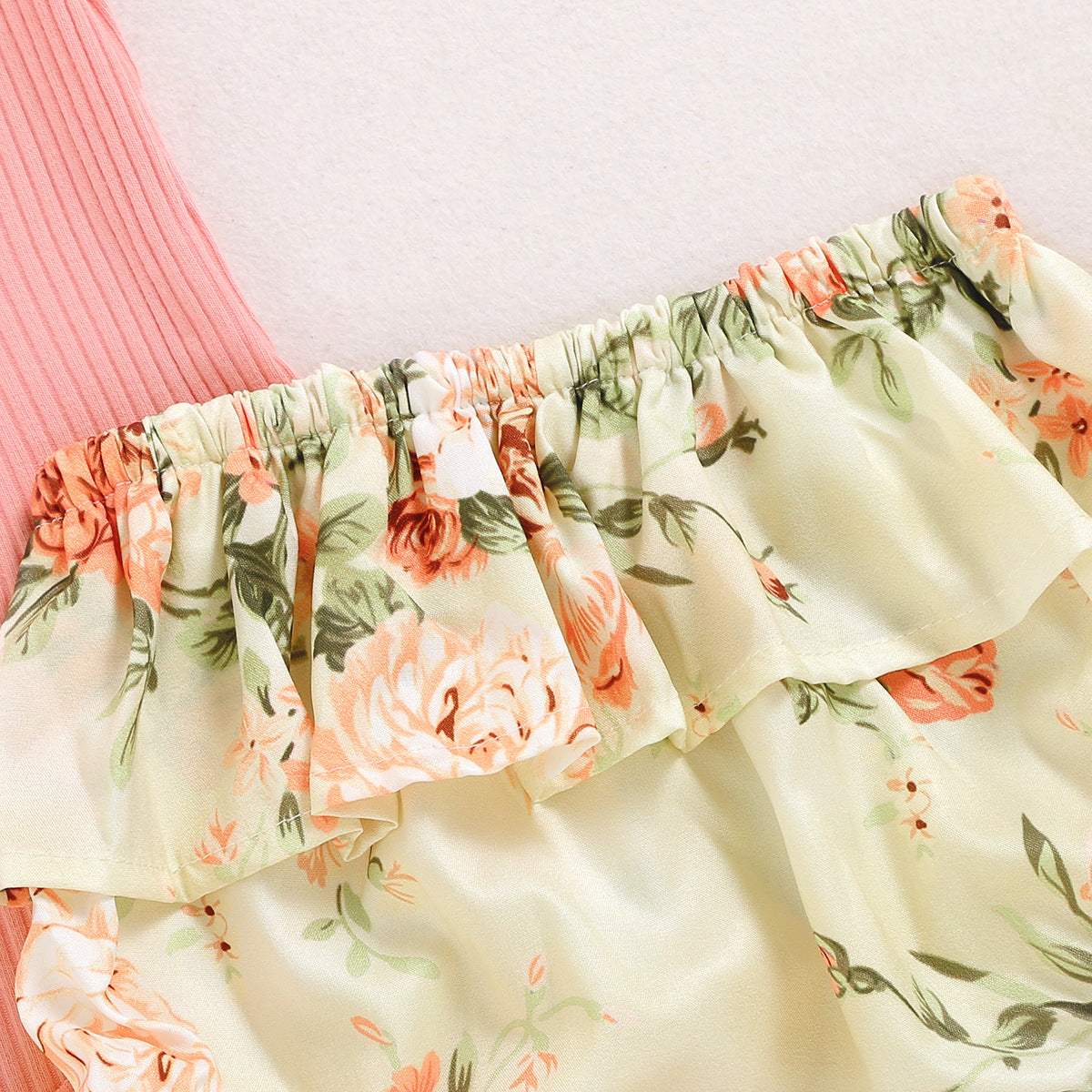 Hanging Multicolor Flying Sleeve Romper  Floral Culottes  Headscarf