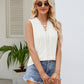 Women's Hole Hollow-out V-neck Sleeveless Stitching Vest