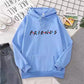 Sweat-shirt à capuche à manches longues et imprimé Letter Friend pour femme
