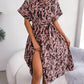 Leisure Loose Leopard Print Lace-up Shirt Dress