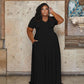 Casual Fashion V-neck Solid Color Plus Size Women's Clothing