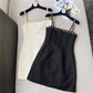 Woven Waist Slim Suspender Dress