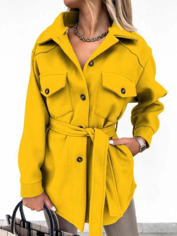 Petite veste parfumée à lacets tendance avec poches
