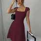 Solid Color Elegant Slim Vest A- Line Dress