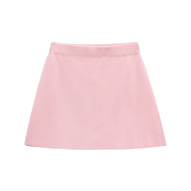 Short-sleeved Knitted Top Mini Skirt Suit