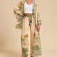 Fashion Vacation Style Printed Cardigan Long Sleeve Wide Leg Pants Two-piece Set