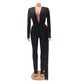 Women's Fashion Skinny V-neck Long Sleeve Jumpsuit