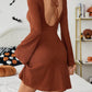 Women's Fashion Textured Backless Bowtie Flared Sleeve Dress
