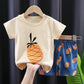 Ensemble t-shirt d'été à manches courtes pour enfant en pur coton