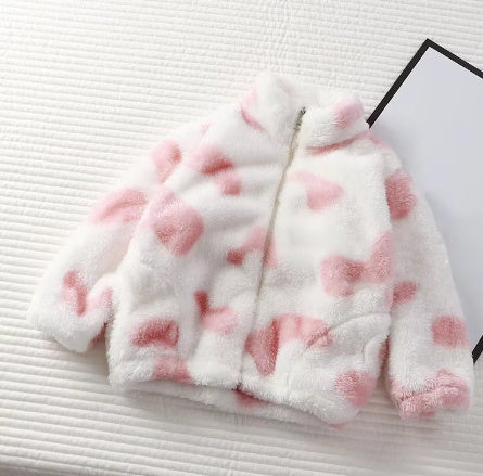 Fleece Padded Coat Puff Velvet Surface Western Style All-matching Baby Boy And Baby Girl Warm Top