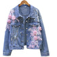 Embroidered Three-dimensional Denim Short Coat