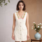 Fitted-waist Embroidered Dress For Women