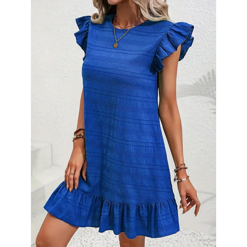 Plus Size Ruffled Sleeveless Women's Dress