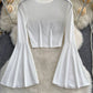 Women's Niche Design Flare Sleeve T-shirt Short Top