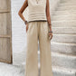 Top And Wide Leg Pants Casual Two-piece Set