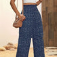 Polka-dot Loose-fitting High Waist Tight Waist Straight-leg Trousers