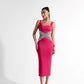 Robe une pièce bandage à col carré tendance