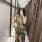 summer print new waist fashion jumpsuit