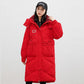 Manteau en coton avec chapeau amovible et doudoune rembourrée au-dessus du genou