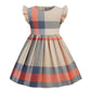 Women's Pure Cotton Sleeve Plaid Small And Medium Children's Dress