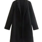 Women's Casual Woolen Lapel Non-buckle Overcoat Coat