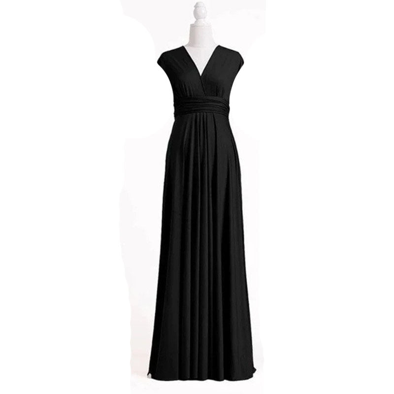 More Than Multiple Wear Rope Cross Backless Bandage One-piece Dress Long And Short