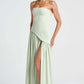 Fashion Backless Tube Top Color Split Dress