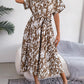 Leisure Loose Leopard Print Lace-up Shirt Dress