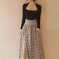 French Light Retro All-match Bottoming Shirt Temperament Plaid Skirt Suit
