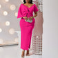 European And American Big Bow Split Sheath Dress