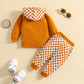 Combinaison à carreaux à capuche pour enfants, tenue de sport et de loisirs d'automne et d'hiver